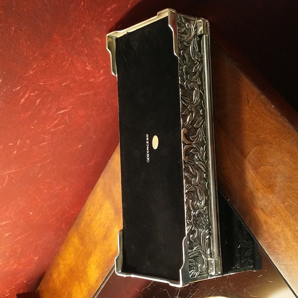 Godinger VTG 1970s Silver Plated Footed/Mirrored Dove Gray Interior Jewelry Box - Picture 7 of 8